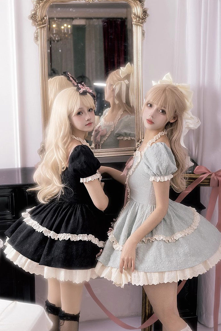 Heart-Beating Love Song Short Sleeves Ruffle Bowknot Lace-Up Sweet (Dress Only) detail view 11