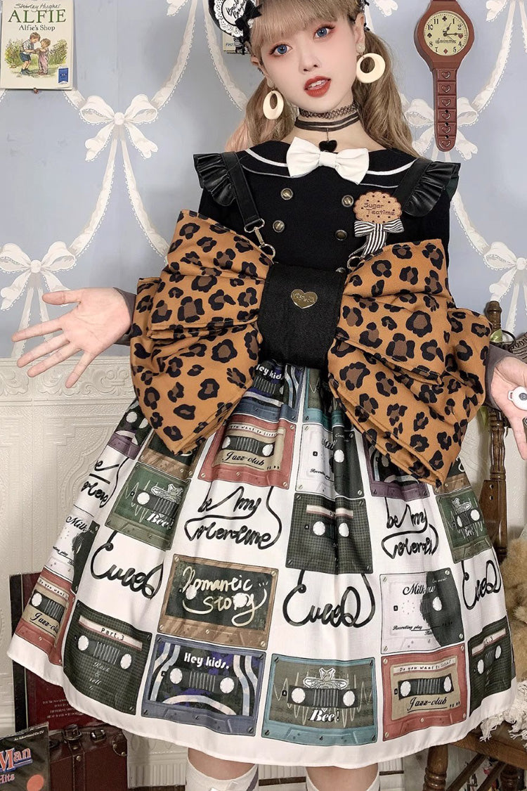 Brown Polka Dot Print Bowknot Shaped Sweet Lolita Backpack - Product - 8