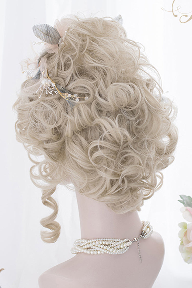 Curly Golden High Coiled Long Sweet Lolita Wig - Product - 3