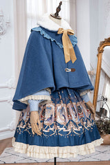 Blue Explore The Stars Ruffled Classic Lolita Skirt Dress - Product - 7