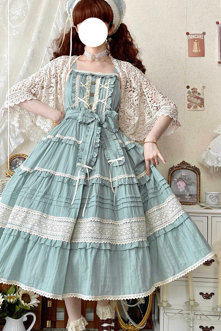 Summer Flower Tea Ruffle Bowknot Lace Sweet (Dress Only) detail view 9