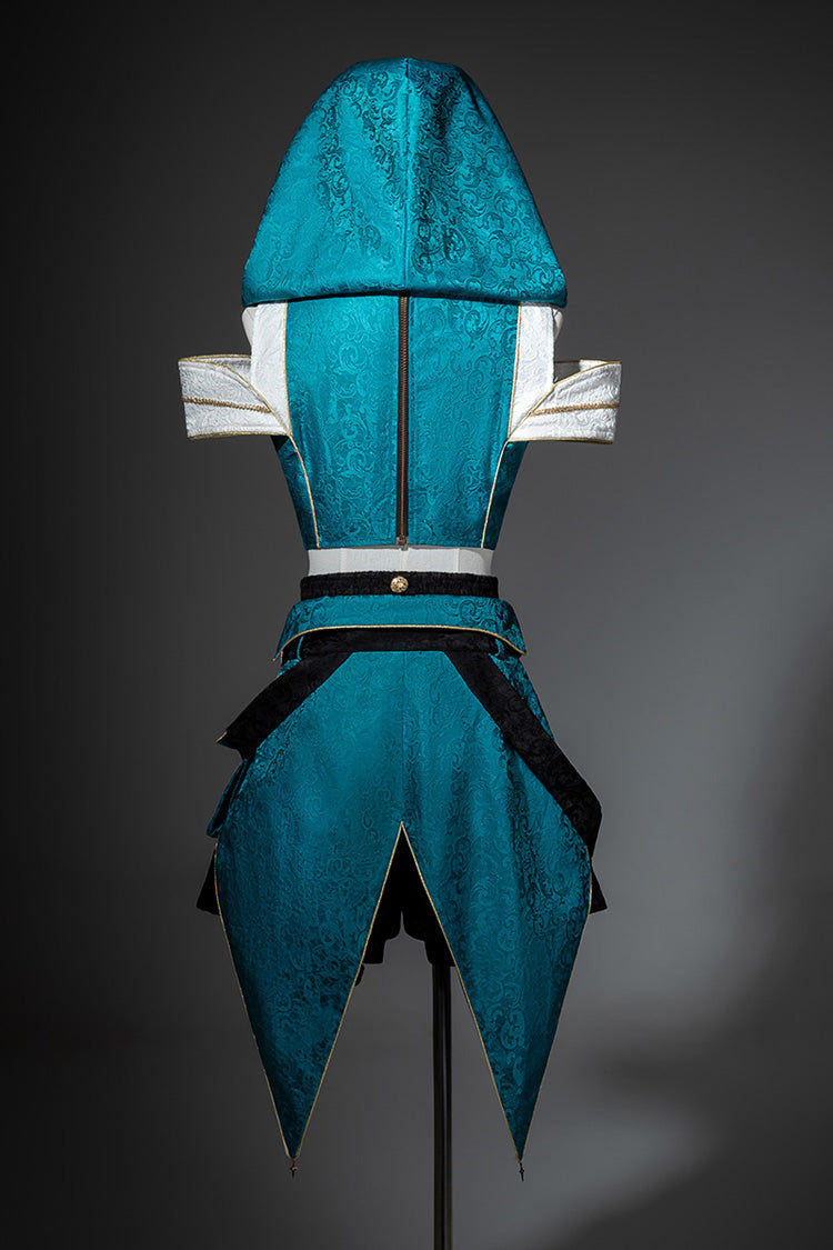 Blue/Green [Traveler’s Outfit] Print Embroidery Hooded Ouji Fashion Sweet Handsome Lolita Set - Product - 13