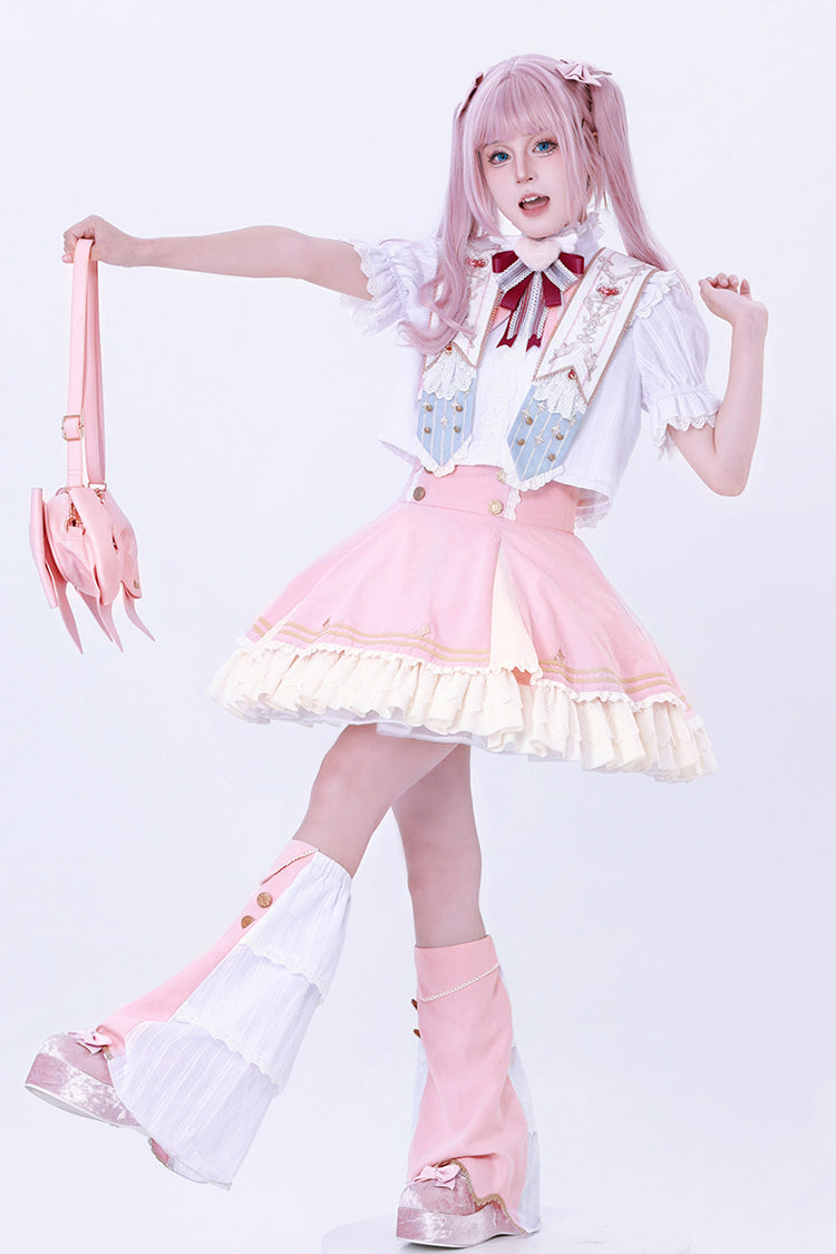 Pink [Messenger of Heaven] Ruffle Sweet Princess Lolita Skirt - Product - 10