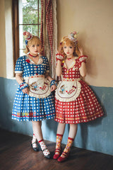 Sweetheart Cat Short Sleeves Print Embroidery Sweet Lolita Dress 3 Colors - Product - 7