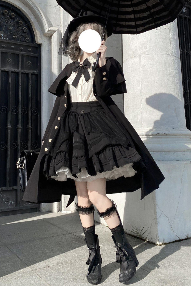 Black [Rich Girl] Long Sleeves Gothic Lolita Coat - Product - 9