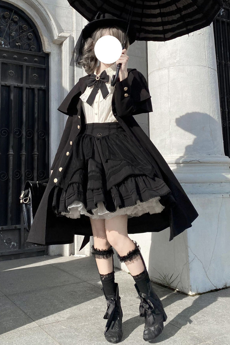 Black [Rich Girl] Long Sleeves Gothic Lolita Coat - Product - 9