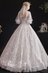 White V Collar Lace Embroidered Short Sleeves High Waisted Long Hanayome Sweet Lolita Dress - Product - 3