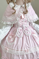 Pink [Bobo Bunny Doll] Ruffled Bow Lace-Up Sweet Lolita Jsk Dress - Product - 4