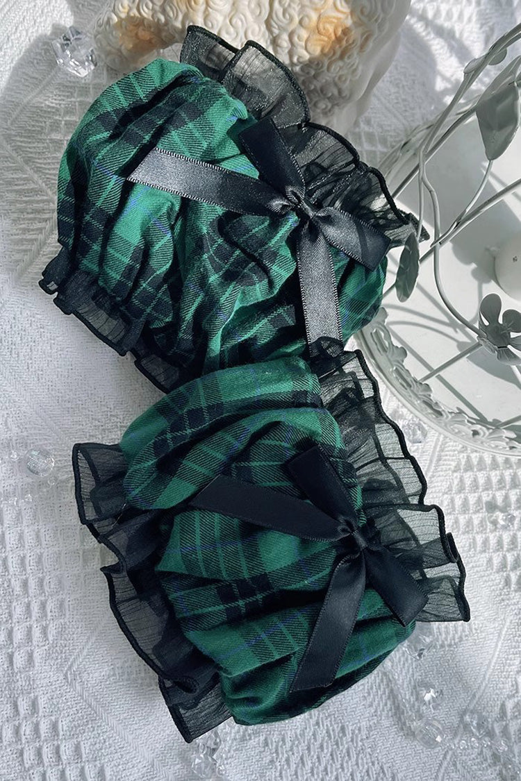 Black/Green Sleeveless Multi-layer Ruffle Bowknot Gothic Lolita Jsk Dress - Product - 7