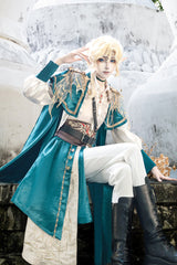 Green Lapel Collar Long Sleeves Gothic Chinese Style Military Prince Ouji Lolita Full Set - Product - 9