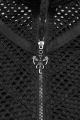 Black Stand Collar Stitching Mesh Men's Punk Vest - Product - 5