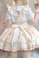 Strappy Doll Collar Ruffle Sweet Lolita Tiered Skirt 7 Colors - Product - 13