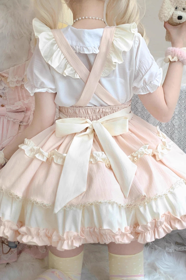 Strappy Doll Collar Ruffle Sweet Lolita Tiered Skirt 7 Colors - Product - 13