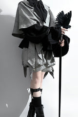 Grey Rabbit Hunt Dark Pattern Jacquard Print Ouji Vintage Prince Lolita Vest - Product - 9