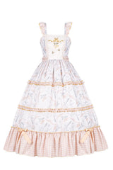 Multi-Color Cherry Butterfly Printed Embroidered Ruffle Sweet Lolita JSK Dress - Product - 2