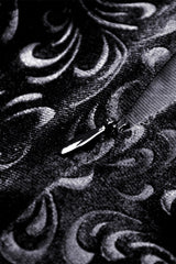 Black Jacquard Lace Lace-Up Women's Gothic Dovetail Wrap Skirt - Product - 14