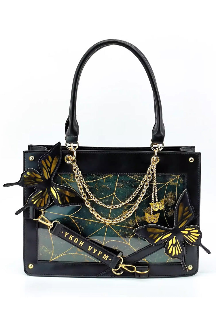 Maze Butterfly Gothic Lolita Shoulder Itabag 14 Colors - Black/Gold - 11