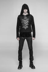 Black Sleeveless Faux Leather Detailed Men's Punk Vest - Product - 4