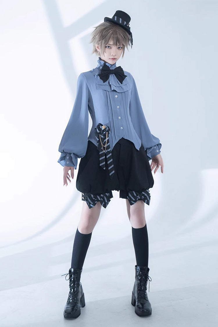 Blue Narrative Maxim Long Sleeves Ouji Fashion Gothic Lolita Blouse - Product - 5