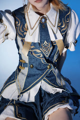 Blue [Contract Magic] Medieval Embroidery Classic Prince Handsome Ouji Lolita Coat - Product - 7