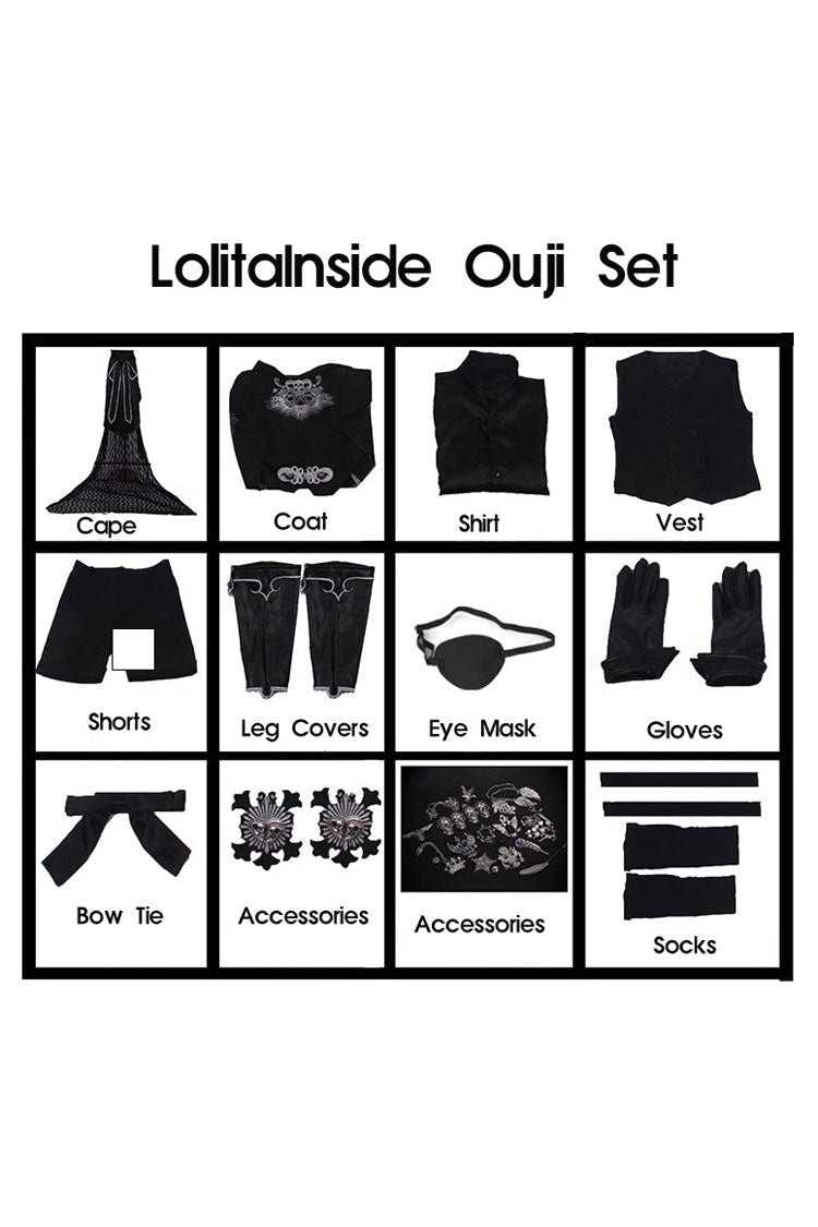 Black Deacon Metal Decoration Gothic Ouji Lolita Set - Product - 3