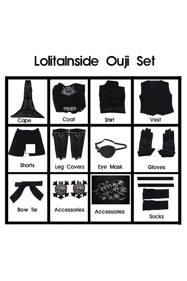 Black Deacon Metal Decoration Gothic Ouji Lolita Set - Product - 3