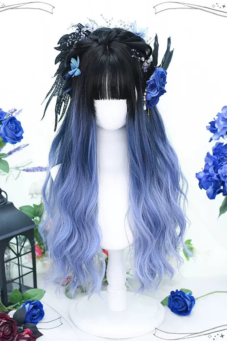 Black/Blue Gradient Sweet Lolita Long Curly Wigs - Product - 2