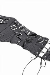 Black Lace-Up Buckled Women's Punk Patent Leather Underbust Corset - Product - 17