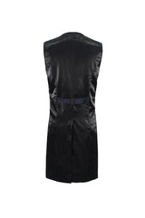 Blue Stylish Retro Print Non-Stretch Fit Mid-Century Men's Gothic Tuxedo Vest - Product - 8
