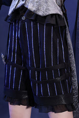 Black/Blue Witch Night Patient Star Gothic Prince Handsome Ouji Lolita Set - Product - 8