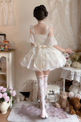 Ivory [Tidal] Triple-Layered Ruffle Bowknot Sweet Lolita Skirt 2 Versions - Product - 21
