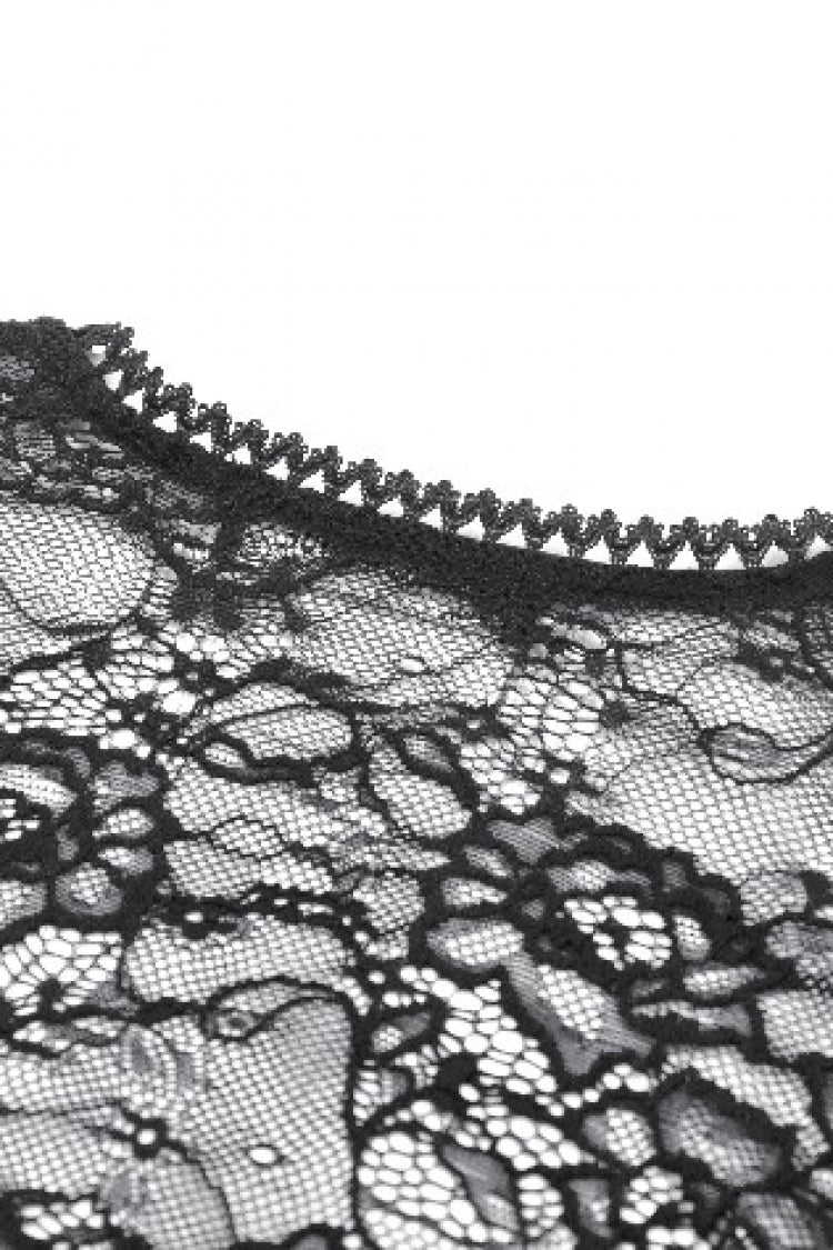 Black Women's Gothic Lace Flare Long Sleeve Crop Shrug - Product - 13