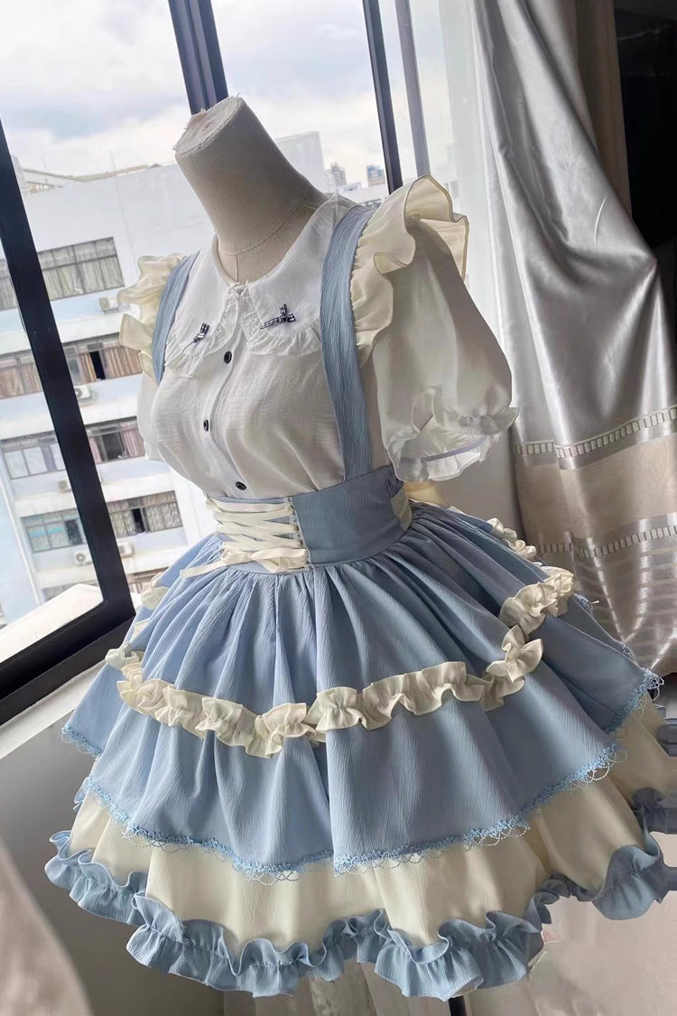 Strappy Doll Collar Ruffle Sweet Lolita Tiered Skirt 7 Colors - Product - 9