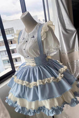 Strappy Doll Collar Ruffle Sweet Lolita Tiered Skirt 7 Colors - Product - 9