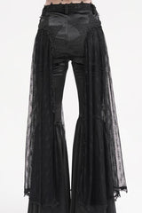 Black Crochet Lace Mesh Women's Gothic Pants - Product - 10