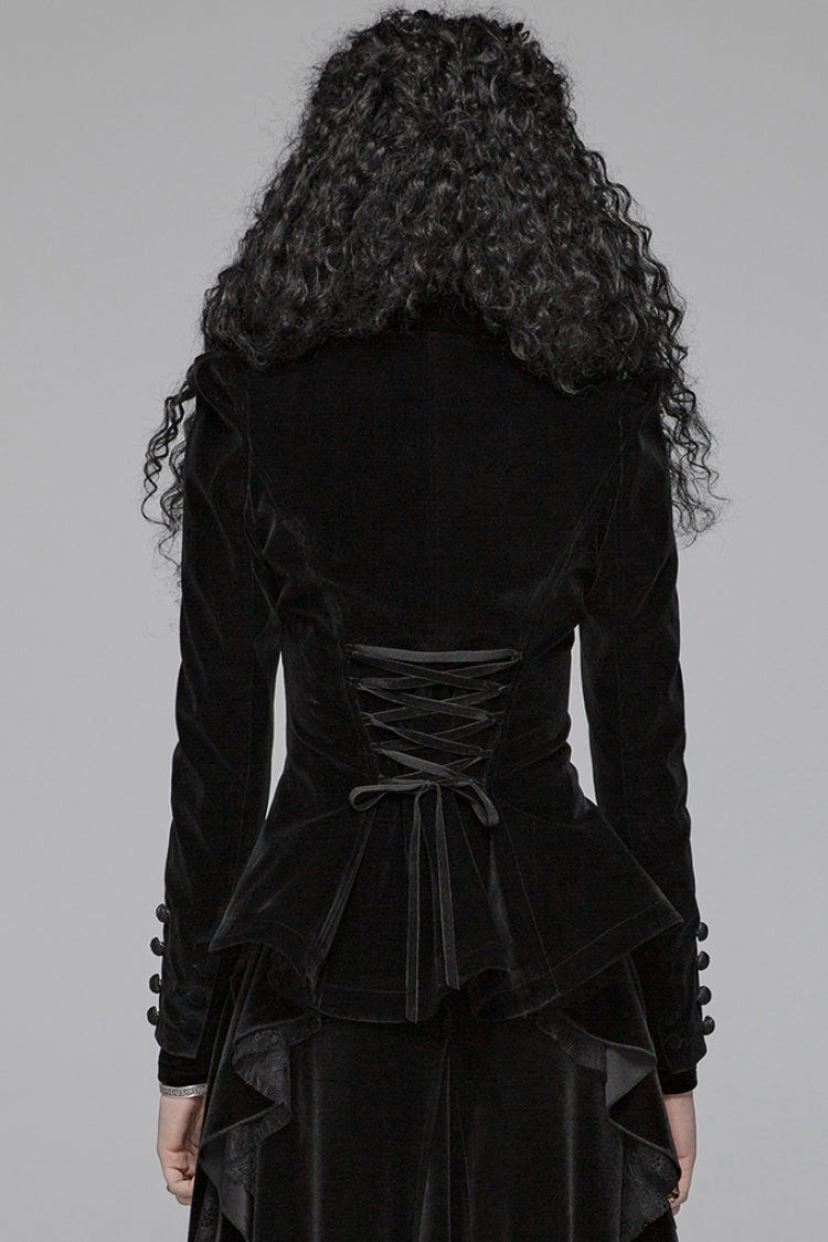 Gothic Long Puff Sleeves Hollow Womens Swallowtail Short Coat Jacket 2 Colors - Product - 3