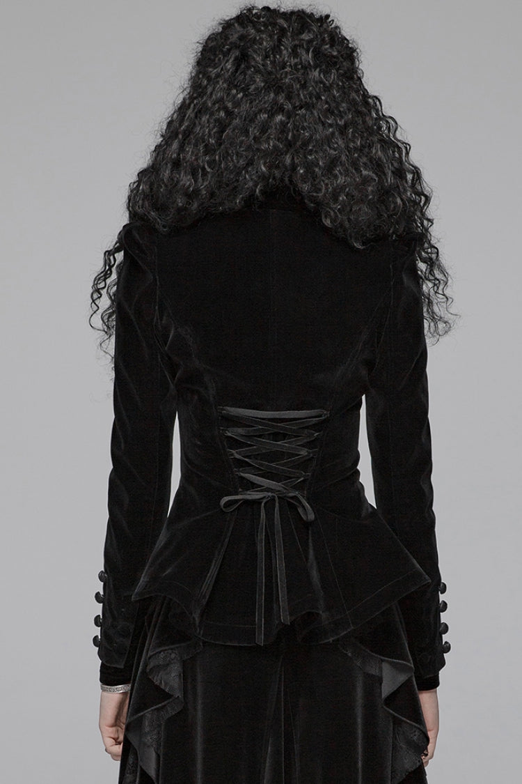 Gothic Long Puff Sleeves Hollow Womens Swallowtail Short Coat Jacket 2 Colors - Product - 3