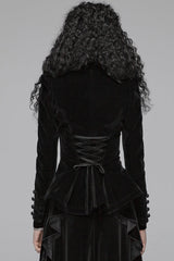 Gothic Long Puff Sleeves Hollow Womens Swallowtail Short Coat Jacket 2 Colors - Product - 3