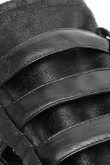 Black Faux Leather Metal Rivet Buckle Men's Steampunk Gloves - Product - 6