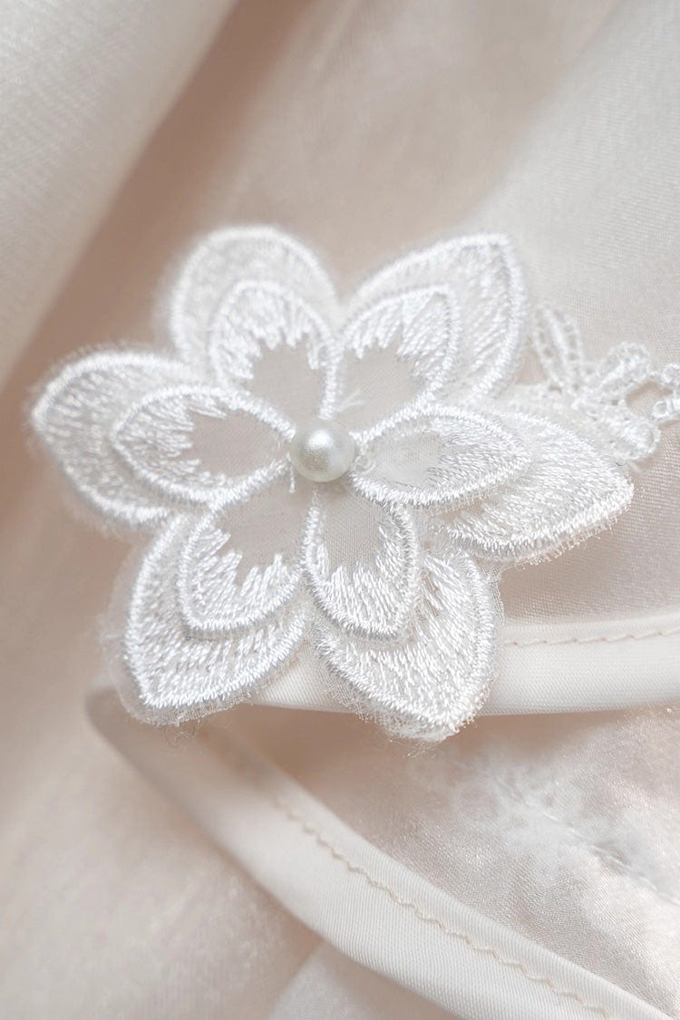 ベージュ [Identity V] 半袖 刺繍カーディガン風 リボン＆レース クラシカルロリータワンピースセット 商品画像