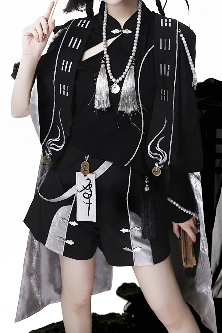 Black [The Strange End of the Immortal Sect] Sleeveless Chinese Style Ouji Lolita Set - Product - 8