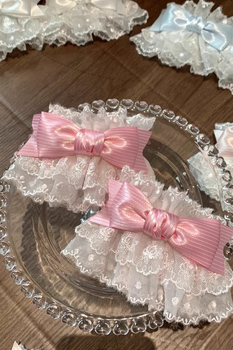 Multi-Color Strawberry Angel Cherry Blossom Tree Bowknot Lace Sweet Lolita Hand Sleeves 9 Colors - Pink 4 - 9