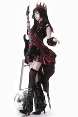 Black/Red [Chief Assassin] Lace-Up Gothic Ouji Lolita Set - Product - 10