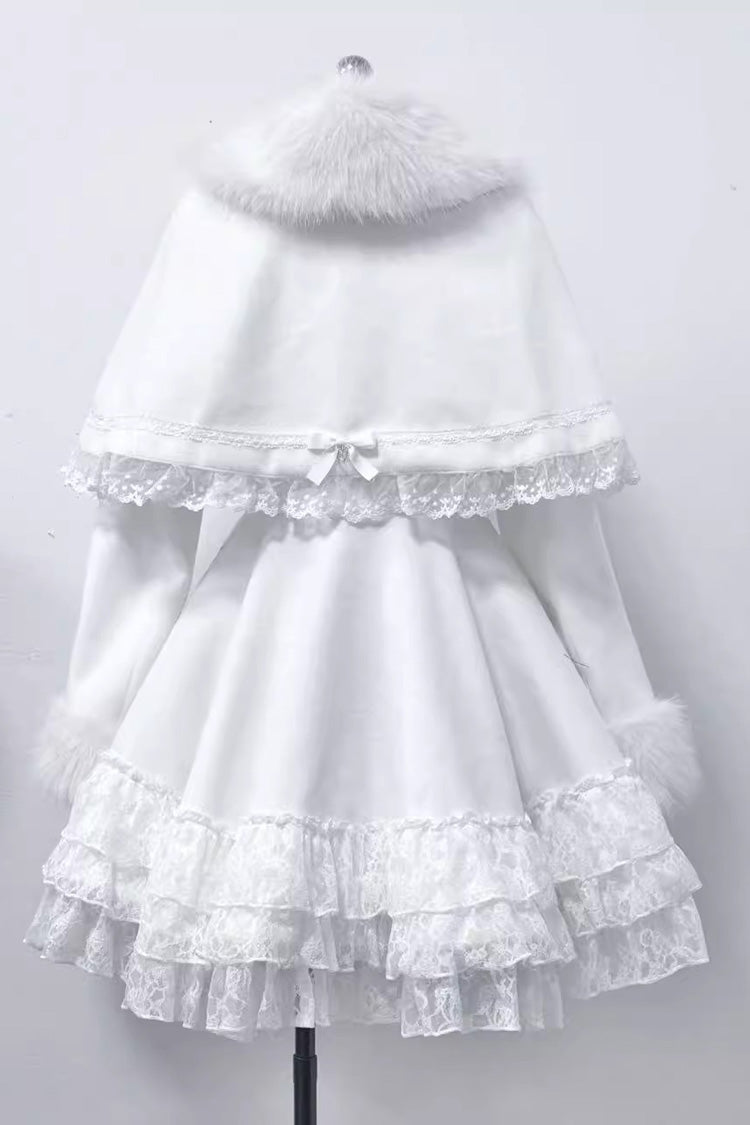 Magician Long Sleeves Removable Cape Bowknot Lace Gothic Jirai Kei Coat - Product - 10