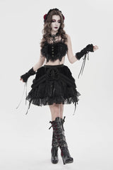 Black Multi-Layered  Tassels  Chain-Decorated Women's Gothic Skirt - Product - 4