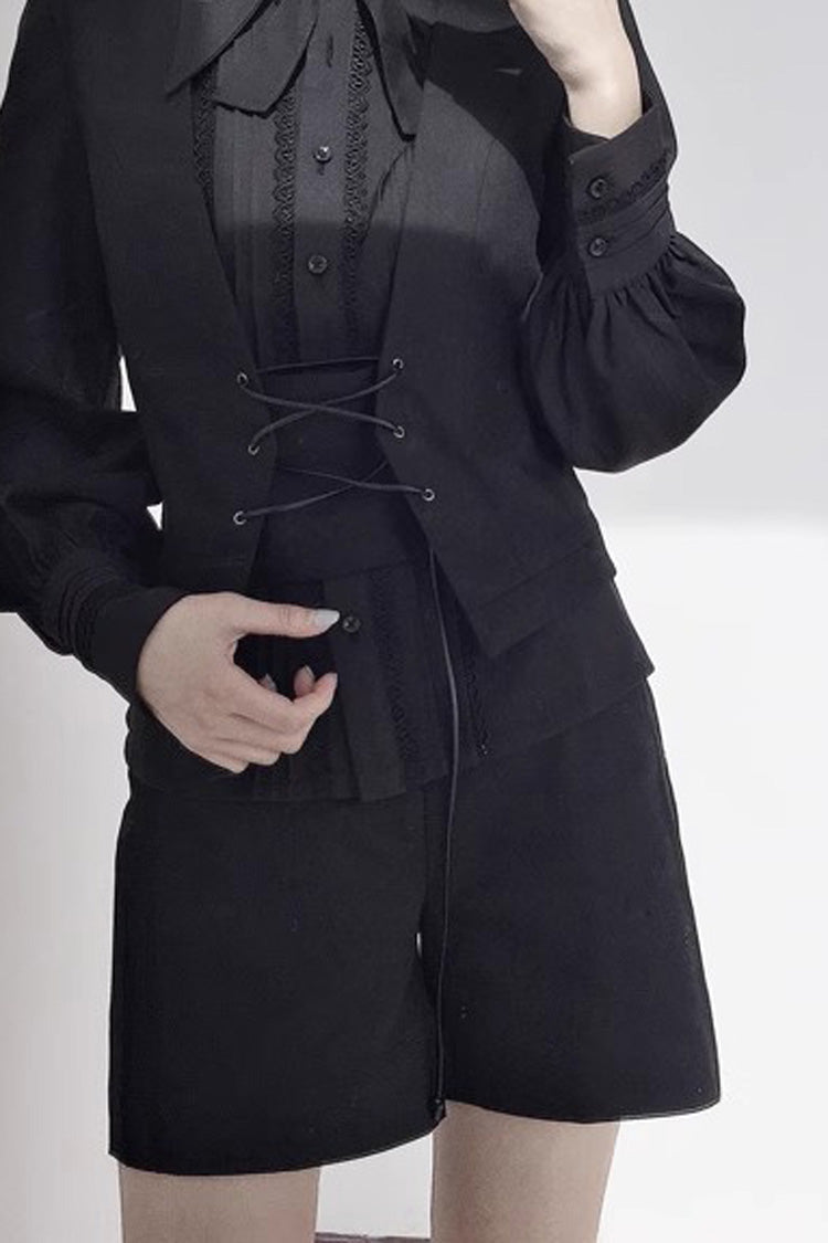 Black Gothic Vintage Elegant Ouji Fashion Lolita Shorts - Product - 3
