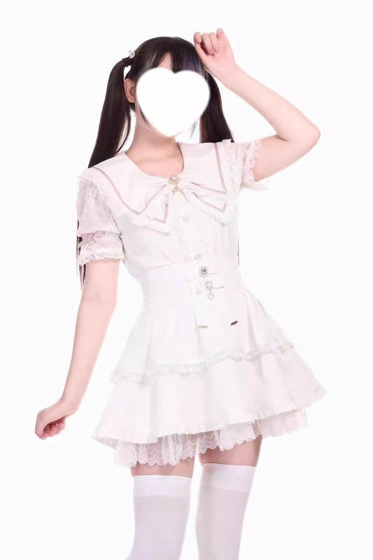 [Fruit Candy] Ruffle Bowknot Lace Sweet Jirai Kei Japanese Skirt 5 Colors - Product - 11