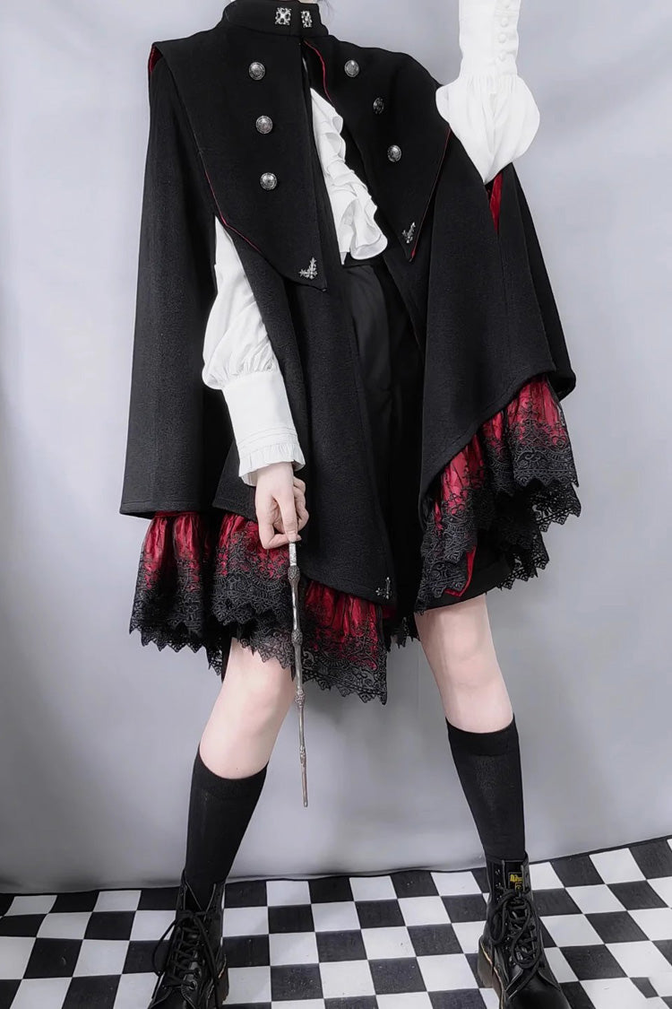 Double-breasted Gothic Prince Handsome Ouji Lolita Cloak Coat 3 Colors - Product - 11