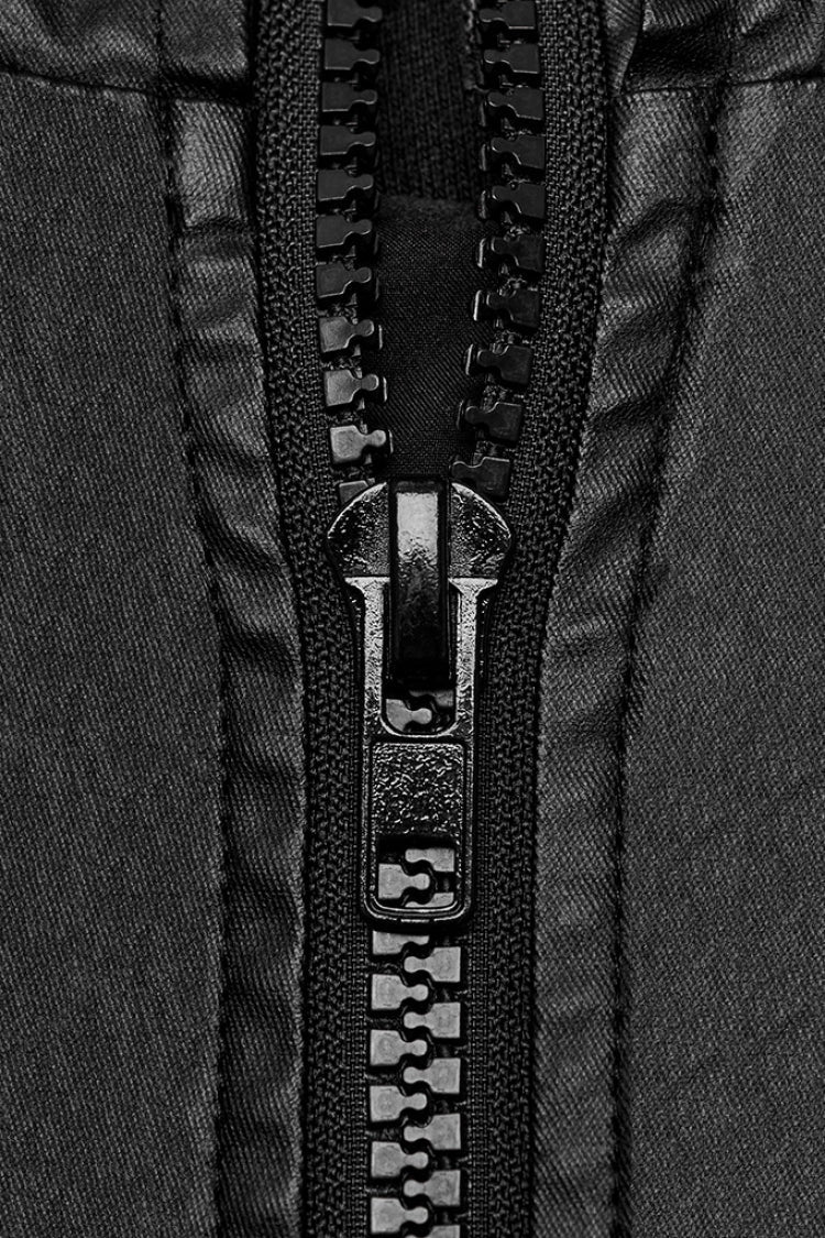 Black Stitching Hooded Men's Punk Vest - Product - 9
