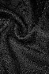 Black High Collar Sleeveless Stitching Lace Lace-Up Mesh Women's Gothic T-Shirt - Product - 5